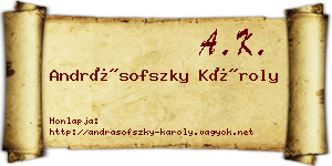Andrásofszky Károly névjegykártya