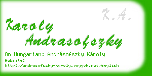 karoly andrasofszky business card