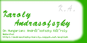 karoly andrasofszky business card